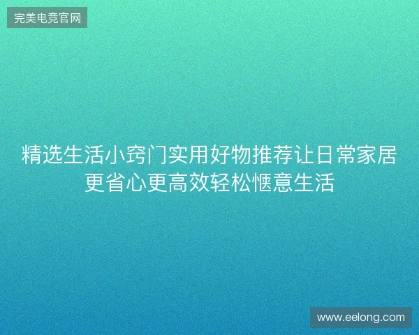 精选生活小窍门实用好物推荐让日常家居更省心更高效轻松惬意生活 精选生活小窍门实用好物推荐让日常家居更省心更高效轻松惬意生活